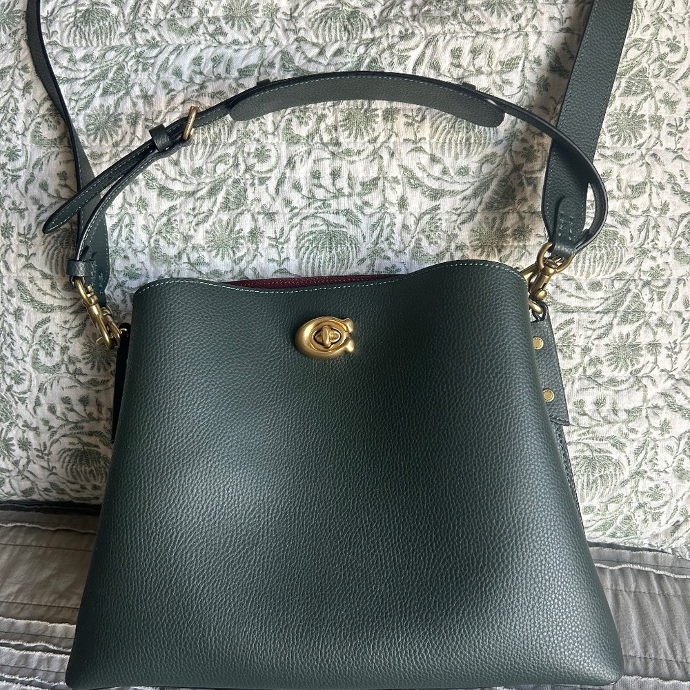 Coach Green Leather Crossbody Bag EUC